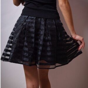 J. Crew Black Sheer Striped Skirt